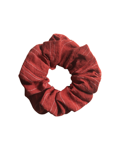 Striped Scarlet Red Scrunchie