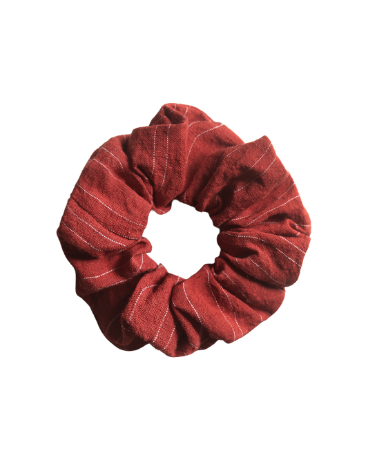 Striped Scarlet Red Scrunchie