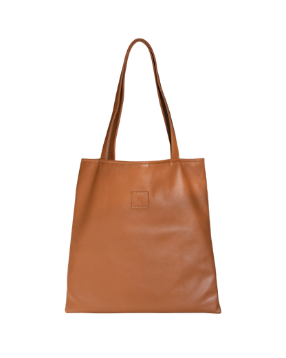 Sq.Tote - PU leather Brown