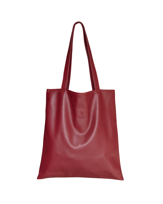 Sq.Tote - PU leather Wine