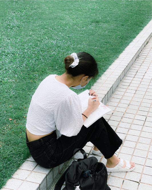 White Chiffon Scrunchie