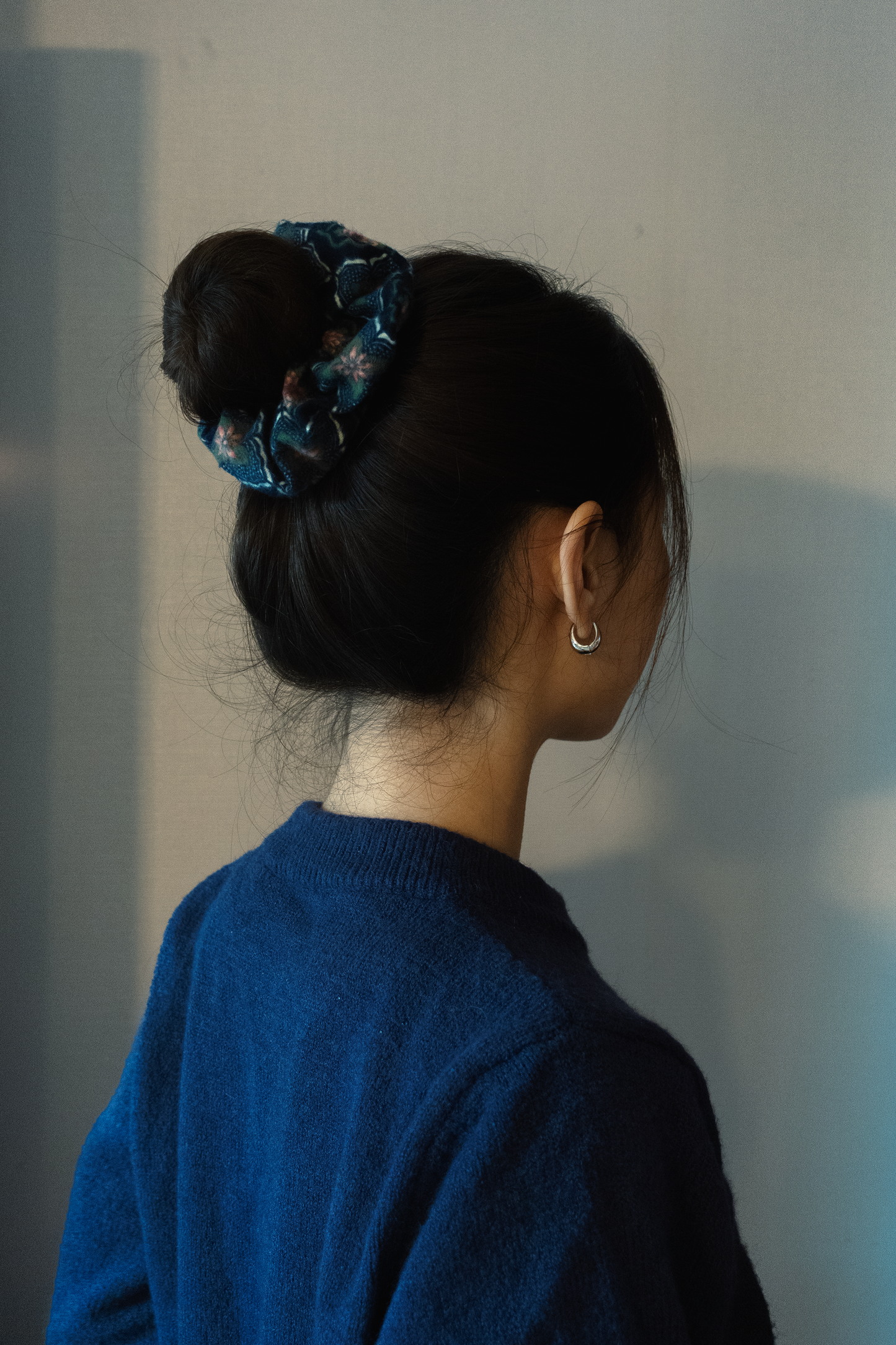 Botanical Navy Scrunchie