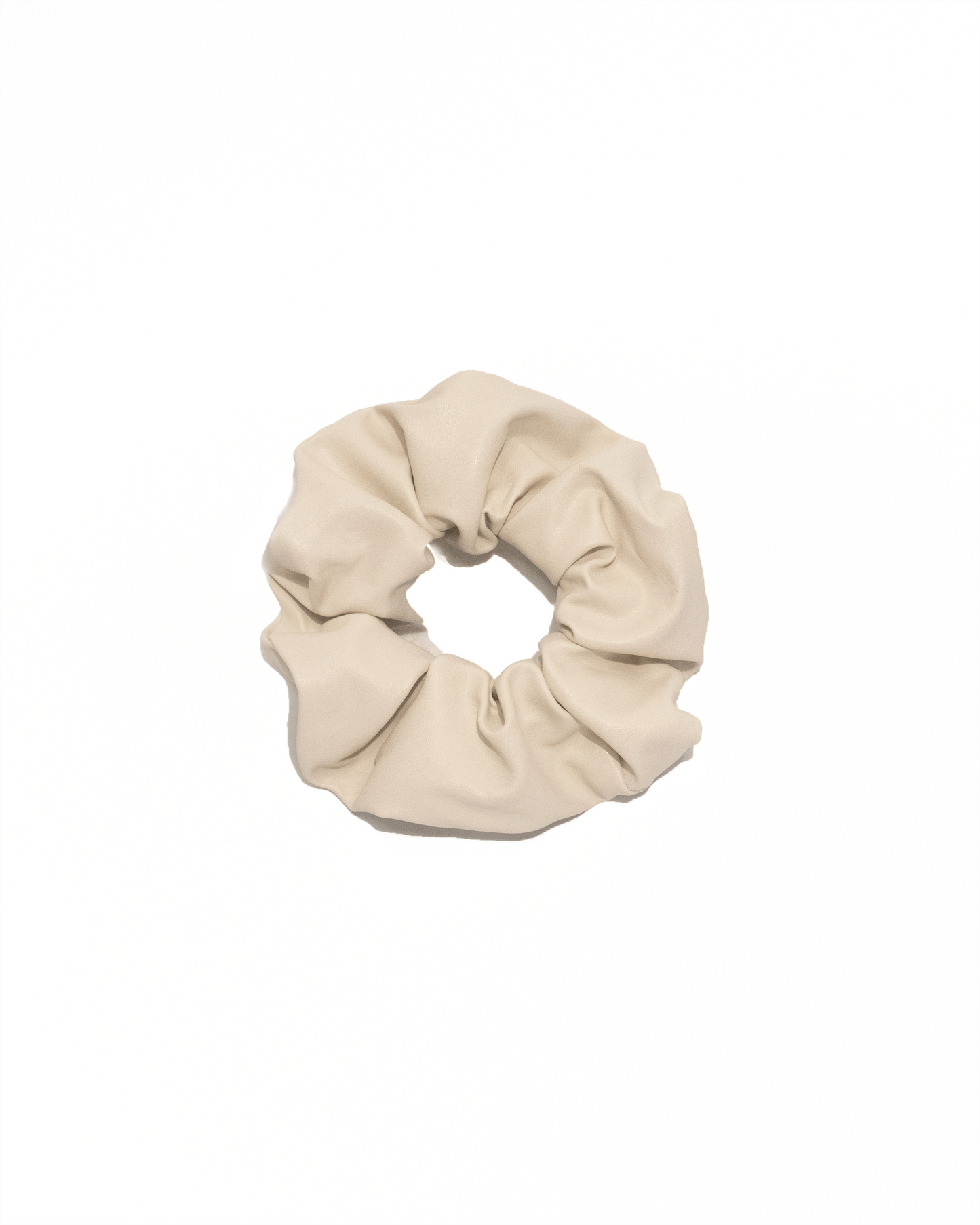 PU Leather Ivory Scrunchie