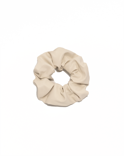 PU Leather Ivory Scrunchie