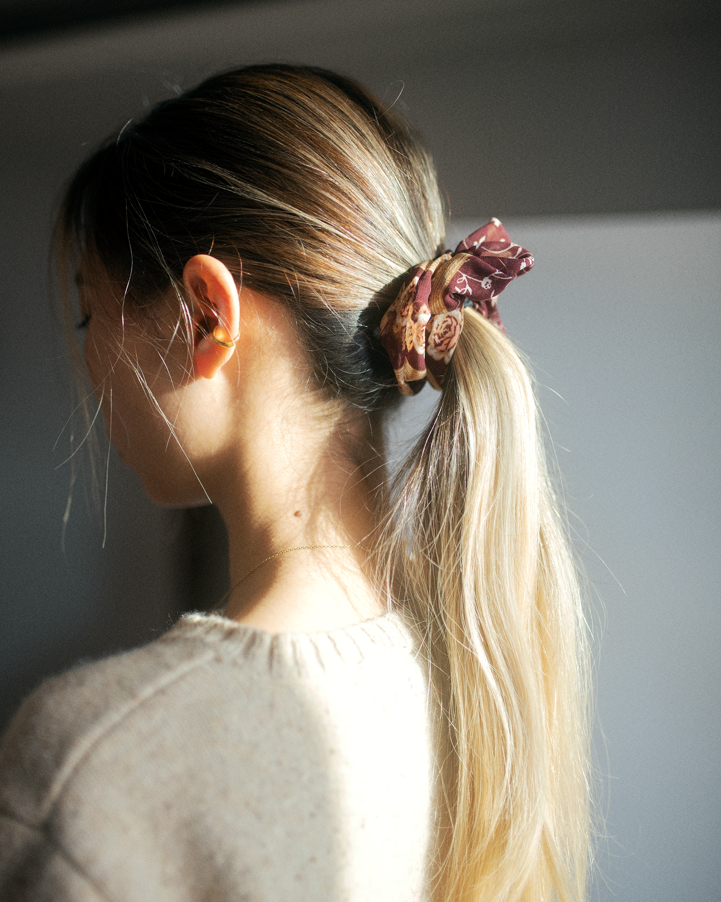 Red Retro Print Scrunchie