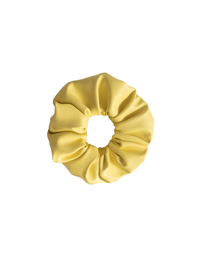 PU Leather Bright Yellow Scrunchie