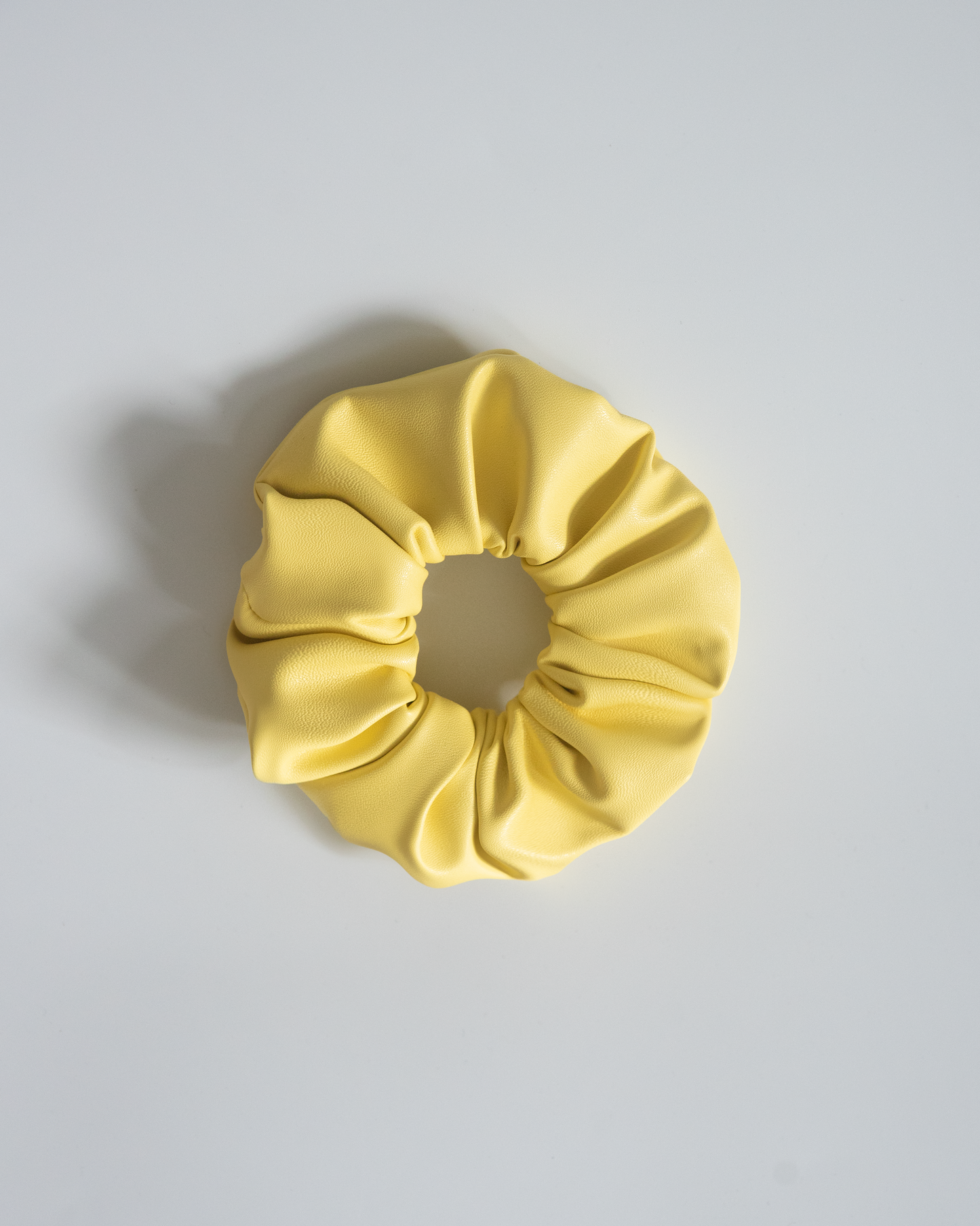 PU Leather Bright Yellow Scrunchie