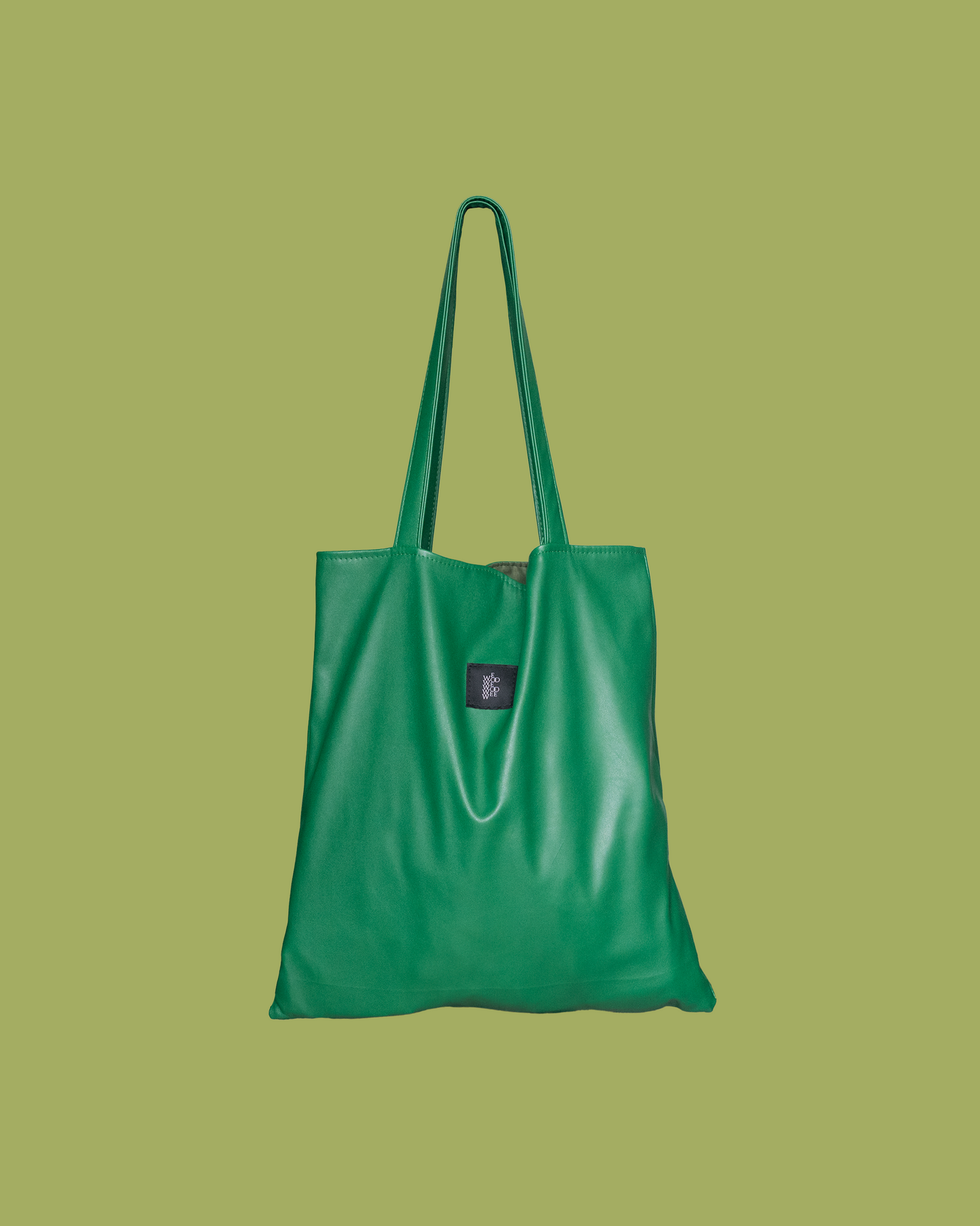 Square Tote - PU leather Bright Green