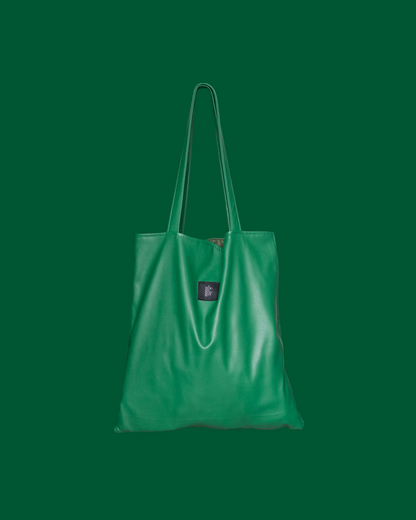 Square Tote - PU leather Bright Green