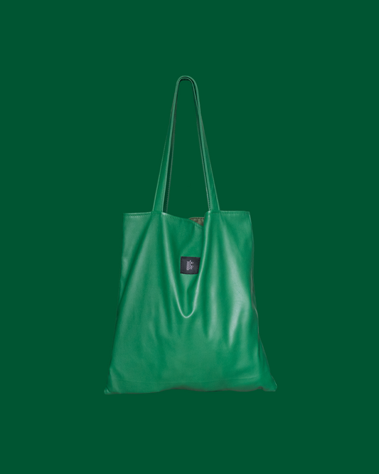Square Tote - PU leather Bright Green