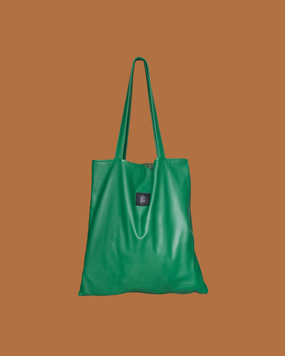 Square Tote - PU leather Bright Green