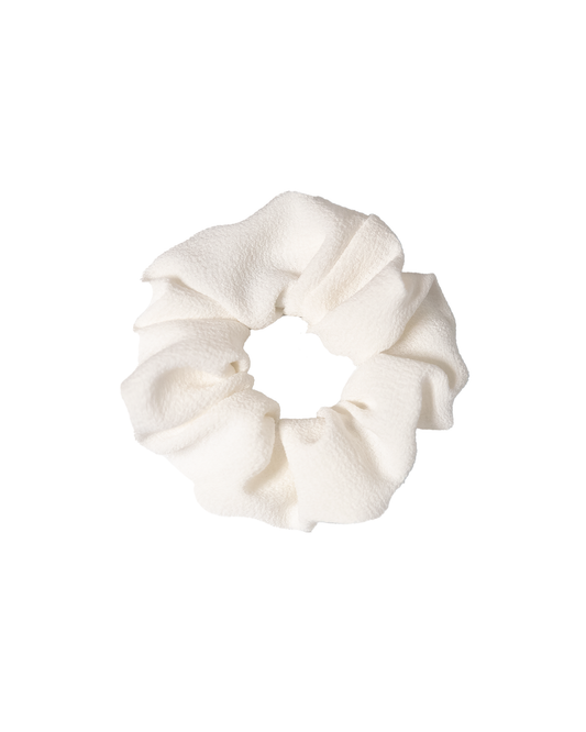 Plain White Chiffon Scrunchie