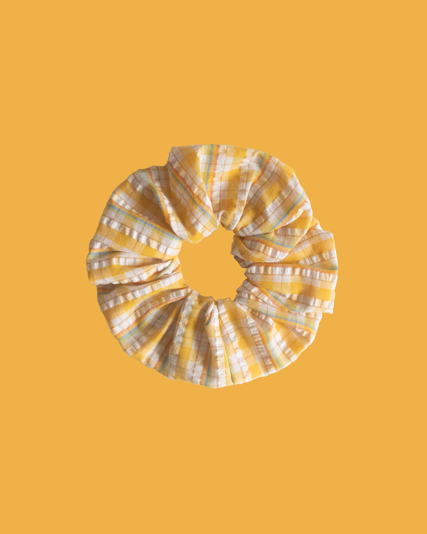 Yellow Club Checkered Scrunchie