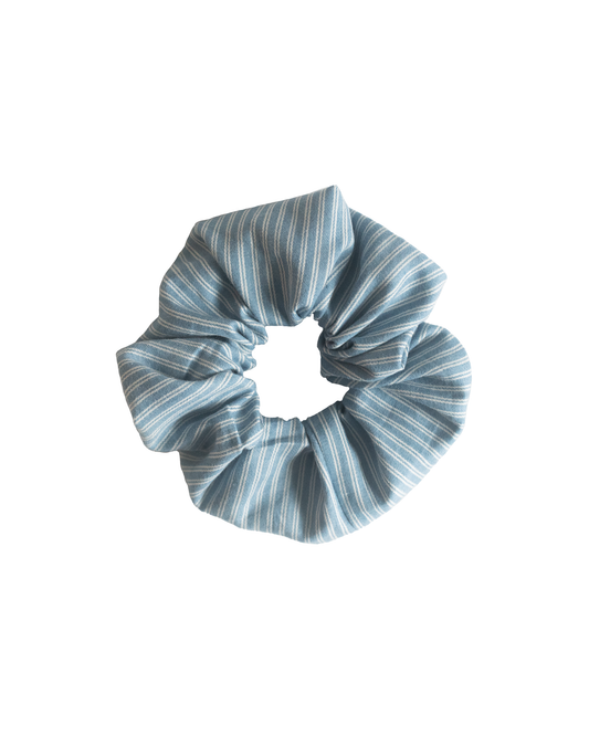 Striped Light Blue Scrunchie