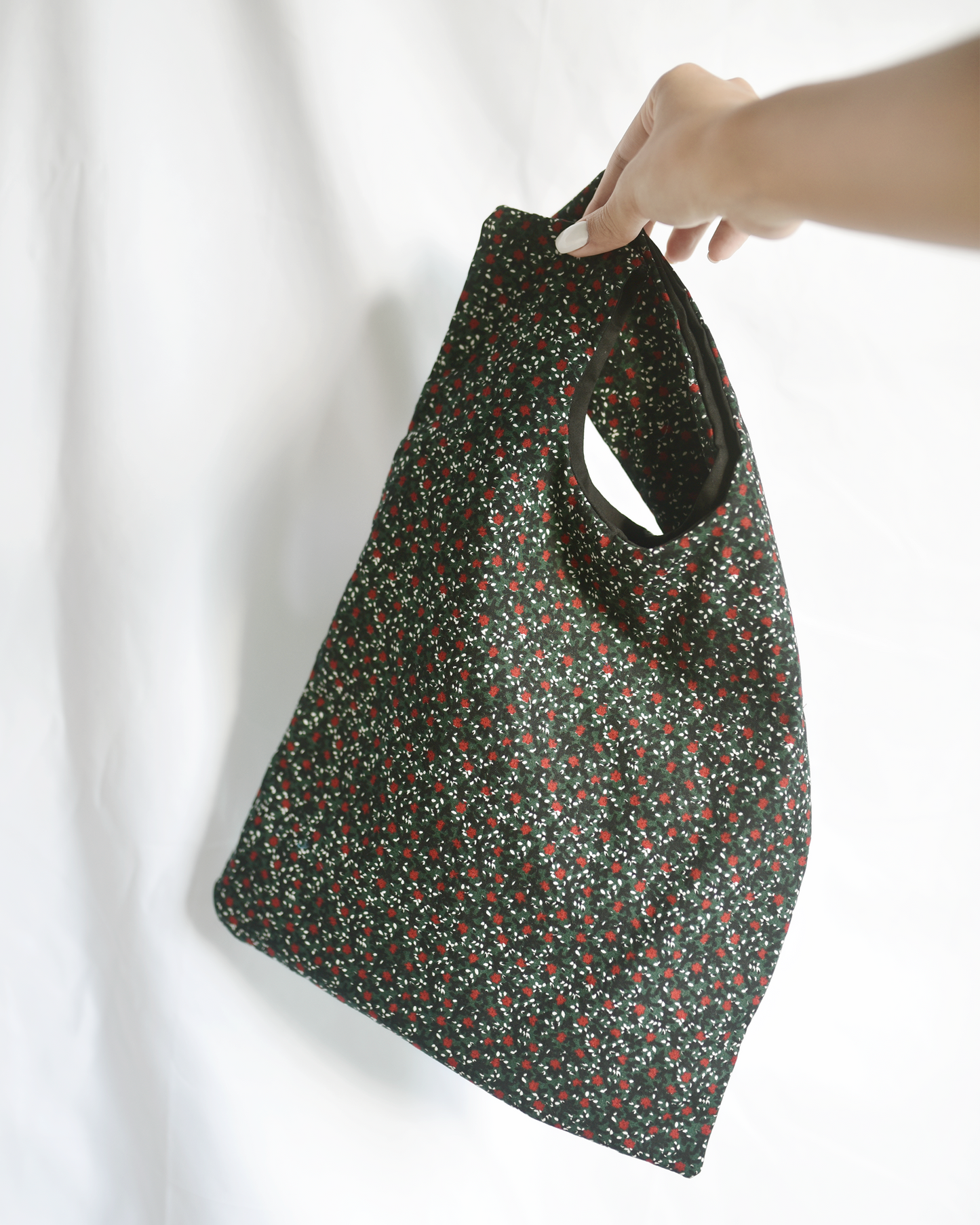 2-Sided Handle Bag - Green Rose