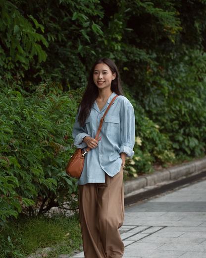 Lia Pocket Shirt - Striped Light Blue