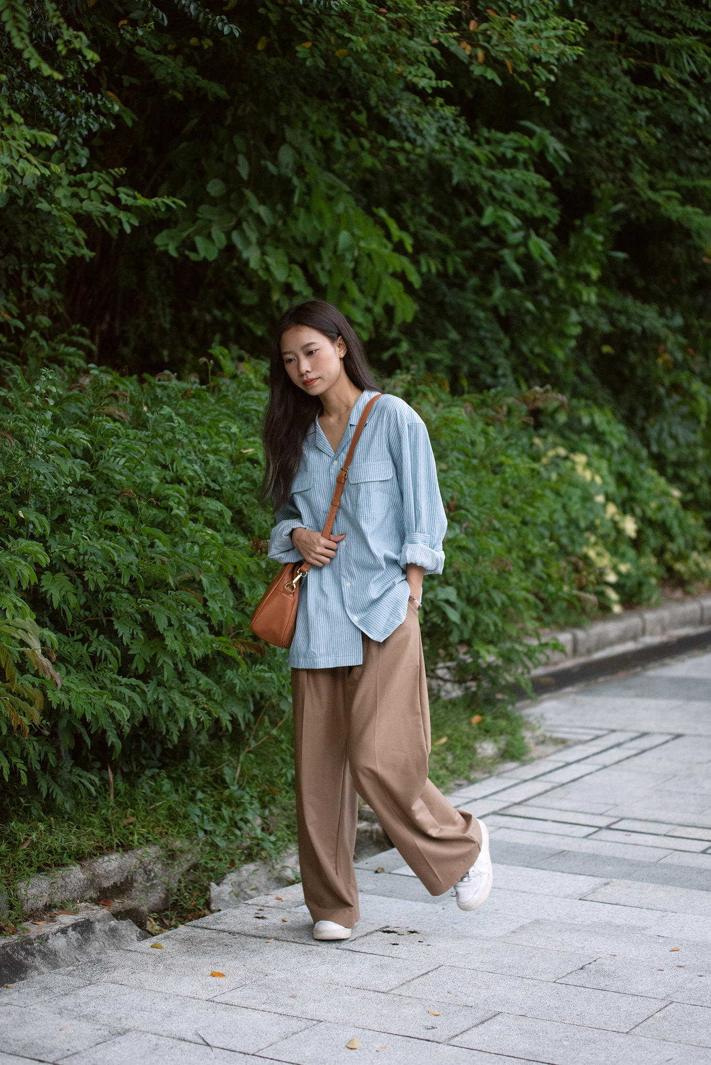 Lia Pocket Shirt - Striped Light Blue