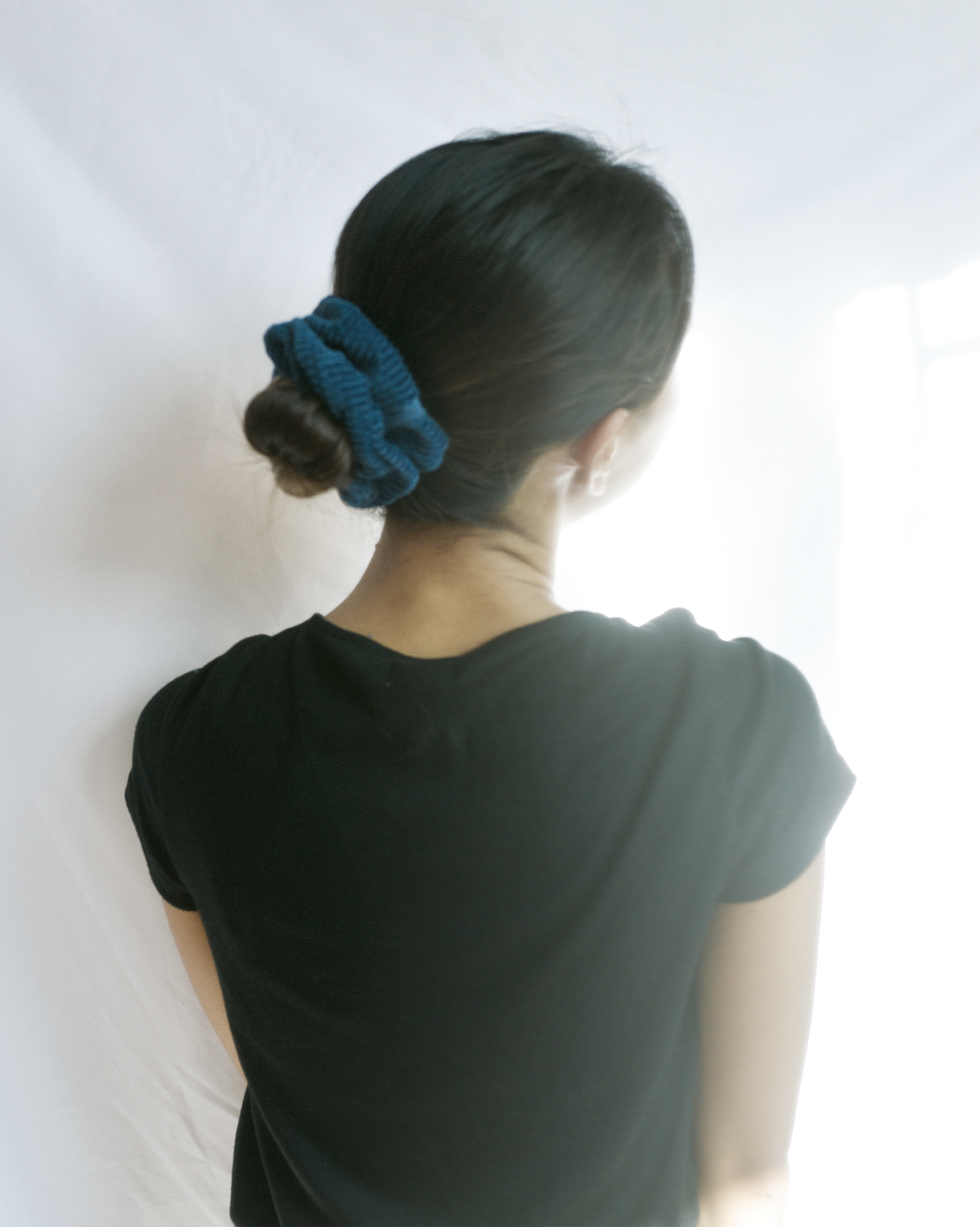 Blue Corduroy Scrunchie