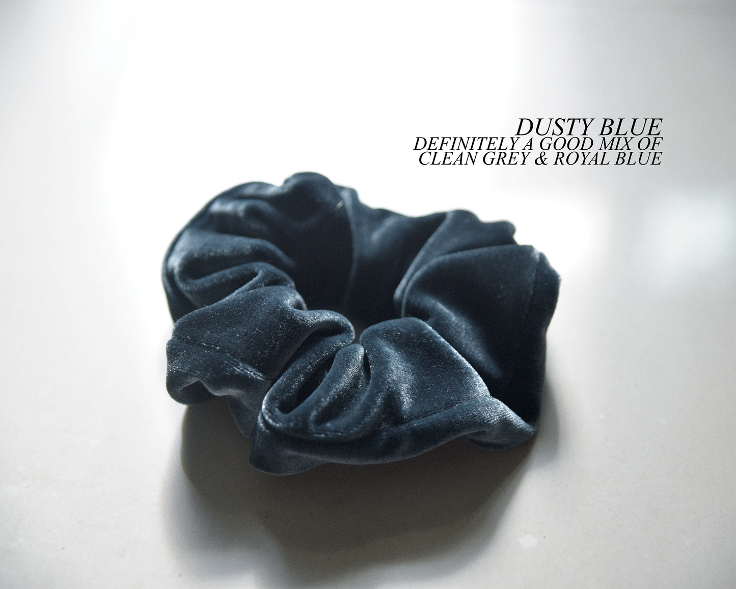 Dusty Blue Velvet Scrunchie