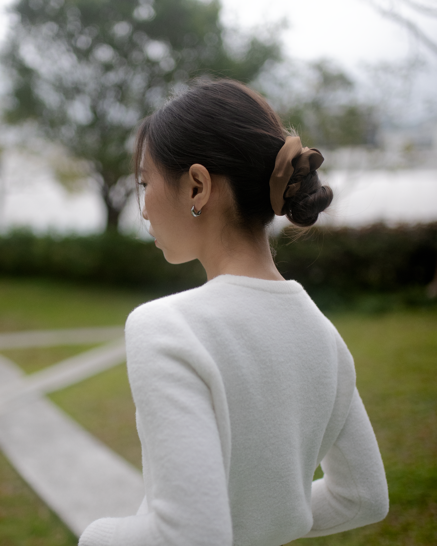 Shiny Brown Scrunchie