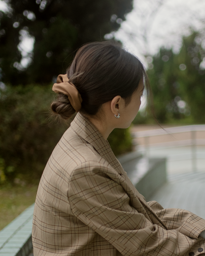 Shiny Brown Scrunchie