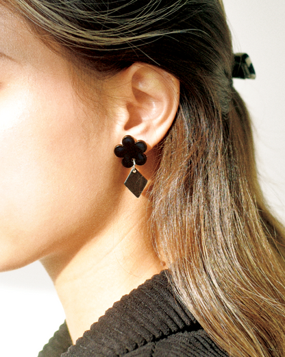 Black Poker Earrings