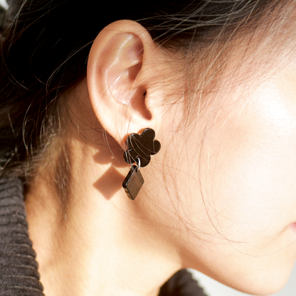 Black Poker Earrings