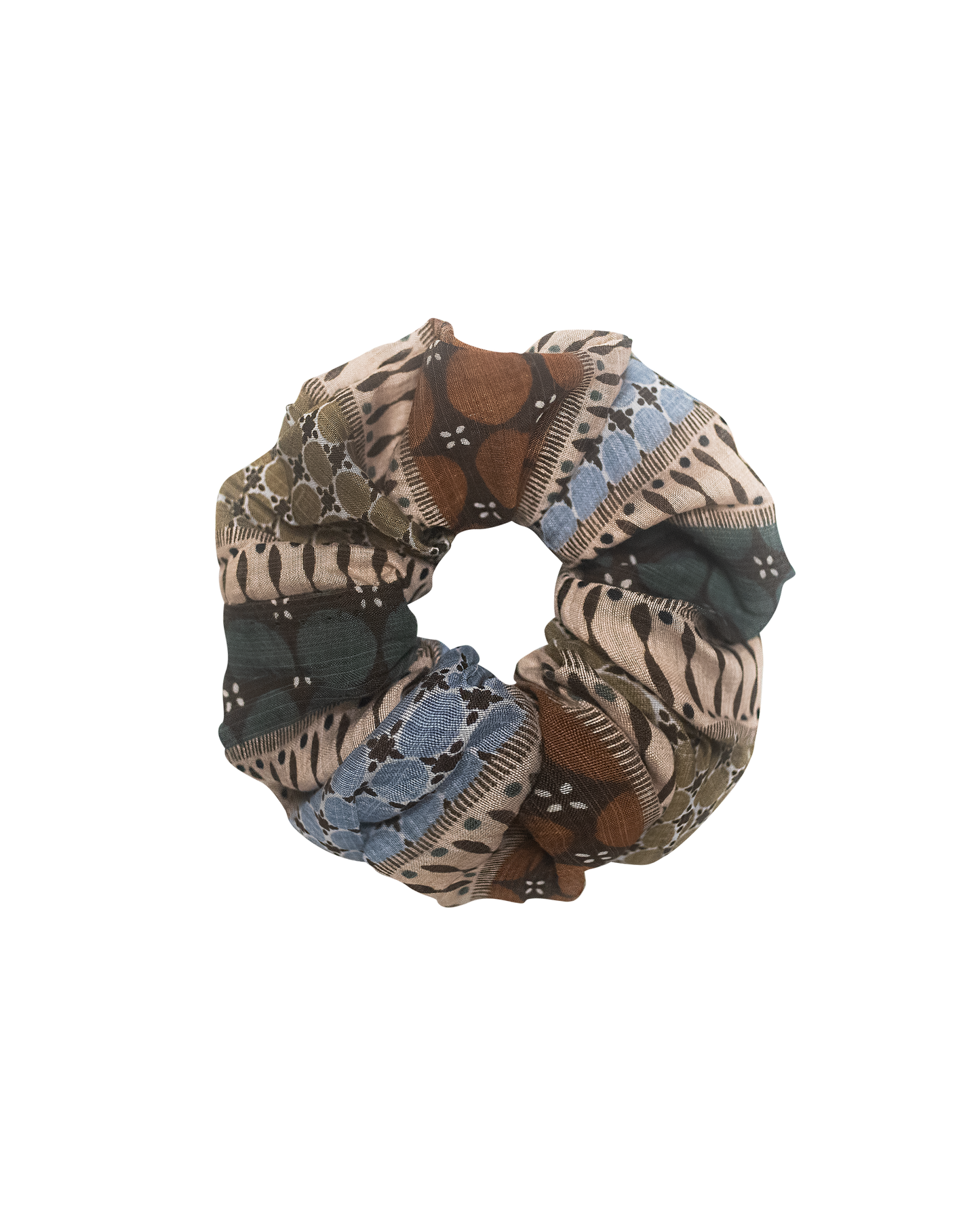 Earthy Bohemian Print Scrunchie