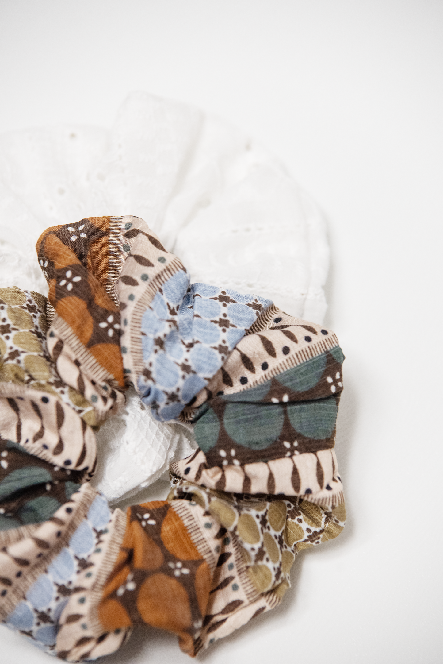 Earthy Bohemian Print Scrunchie