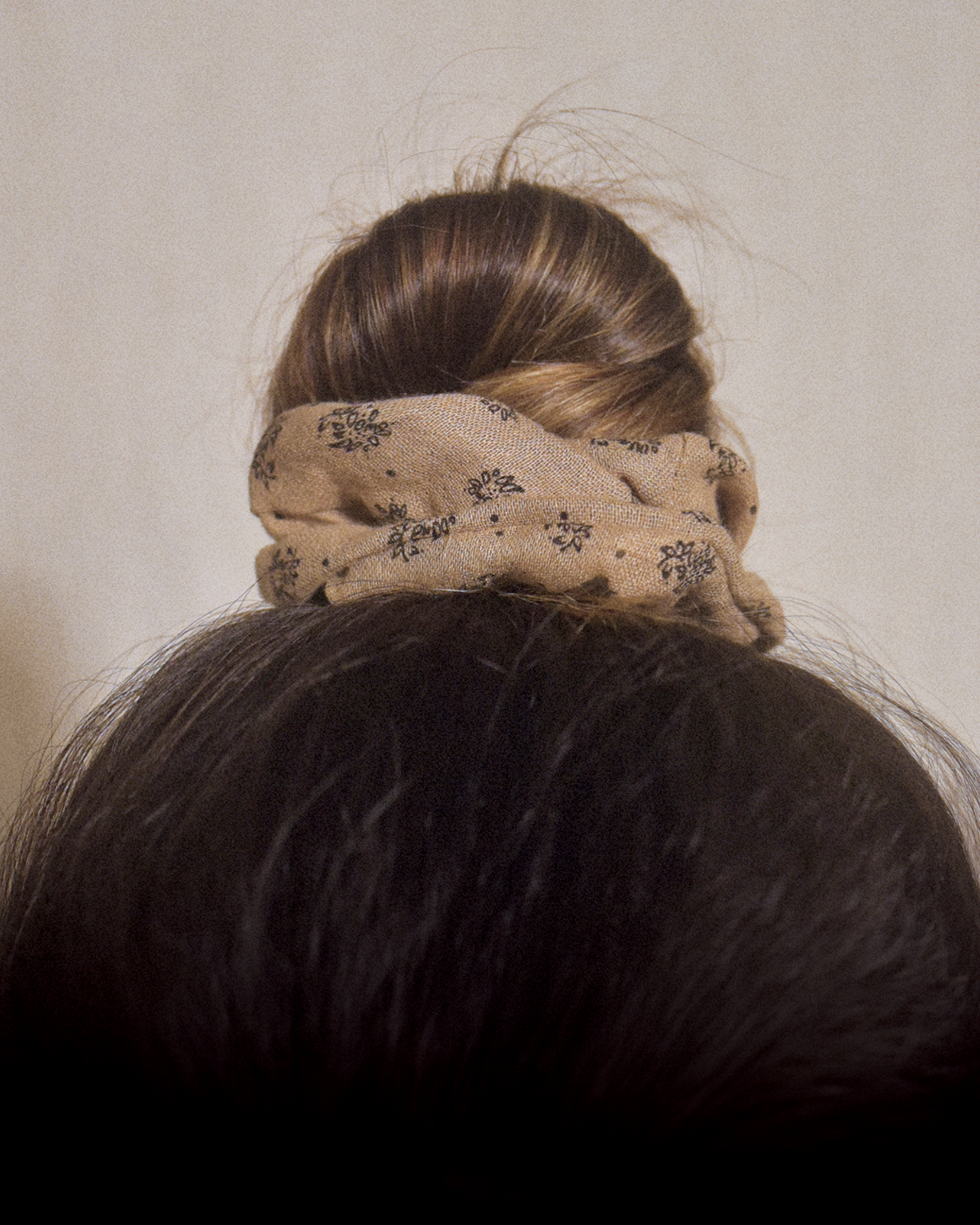 Sand Floral Scrunchie