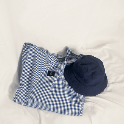 Bossy Box Large - Navy Gingham