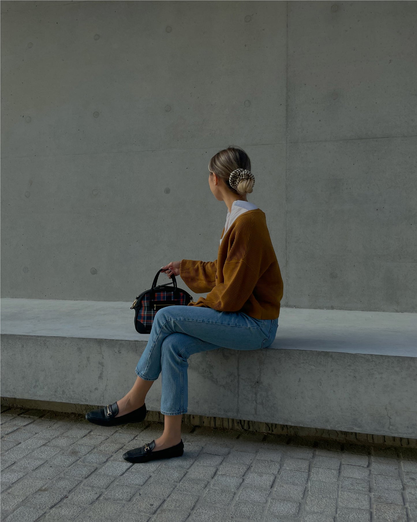 Bread Bag - Orange Checkered