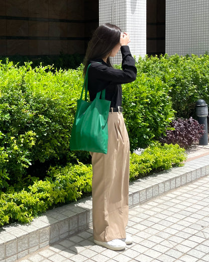 Square Tote - PU leather Bright Green