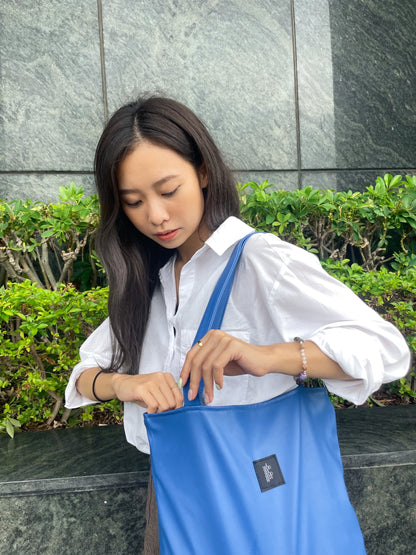 Square Tote - PU leather Bright Blue