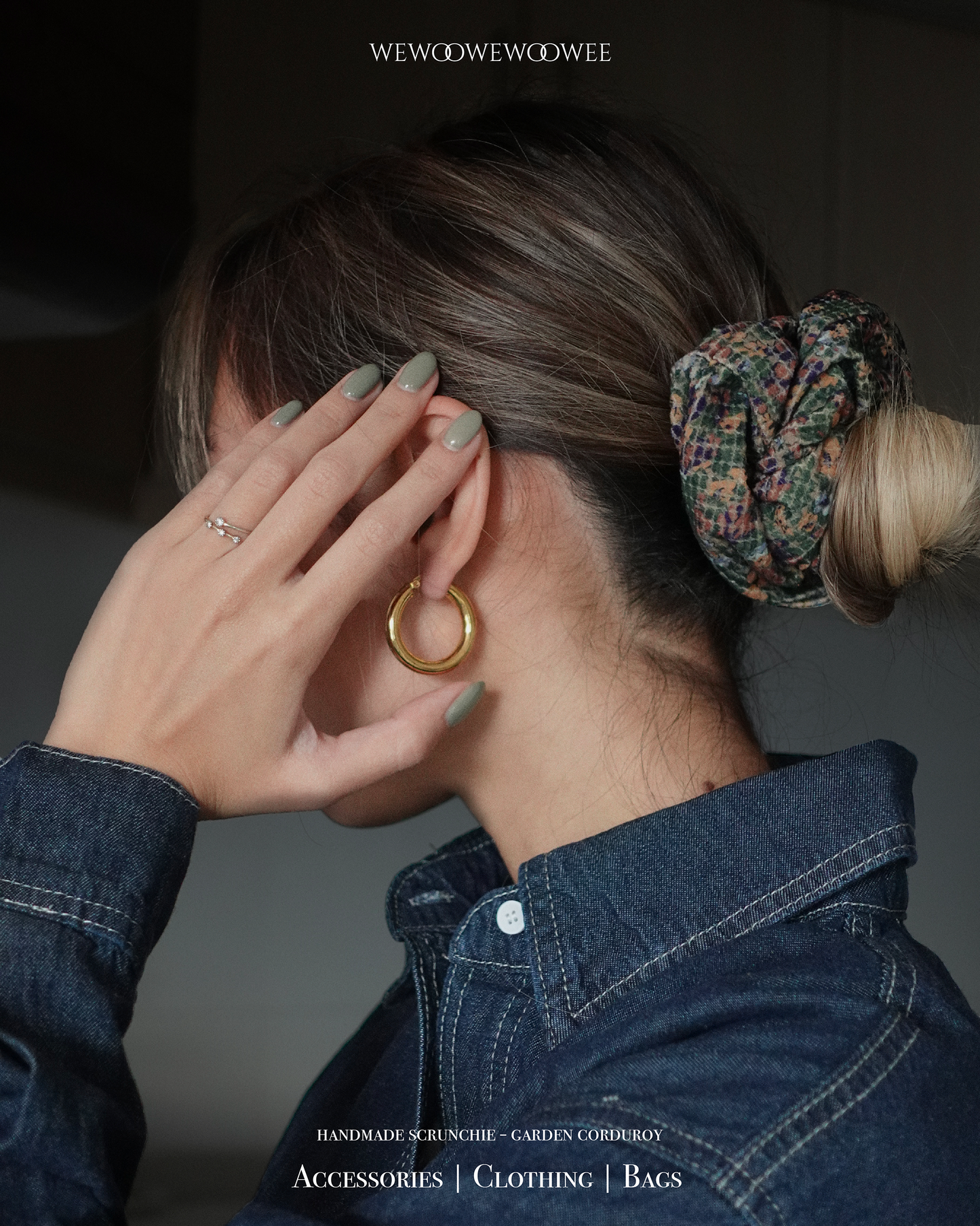 Garden Corduroy Scrunchie