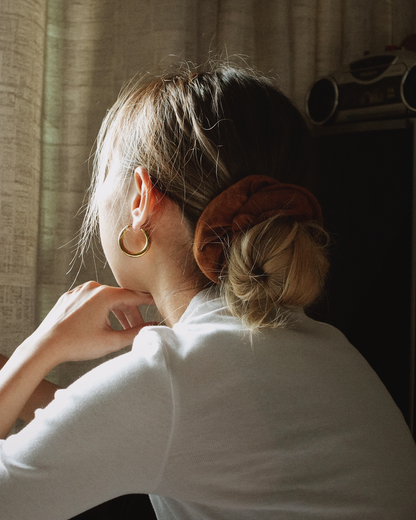 Orange Floral Scrunchie