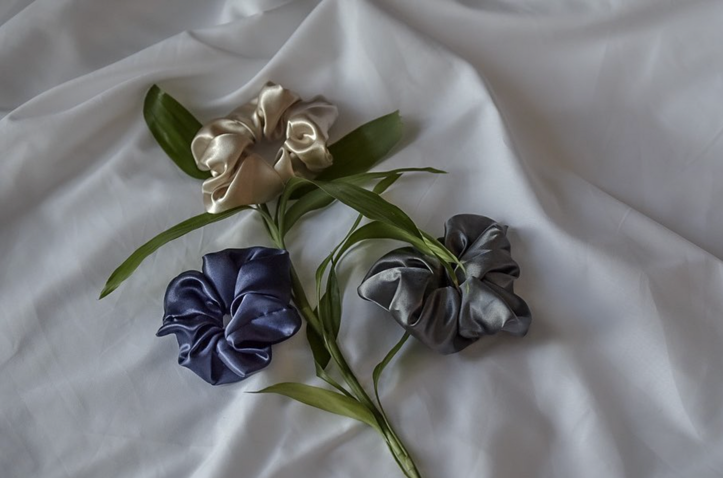 Silk-like Navy Scrunchie