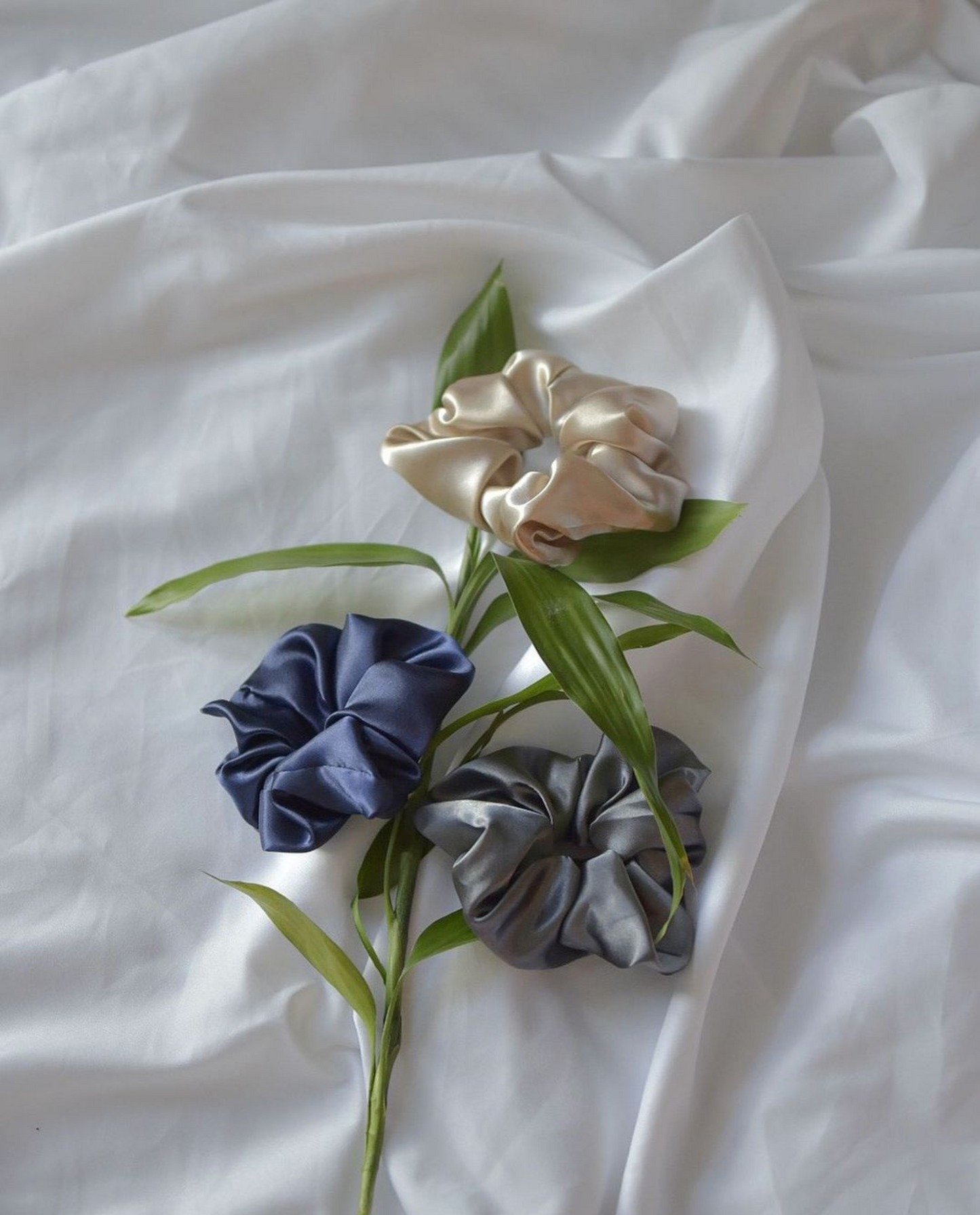 Silk-like Navy Scrunchie