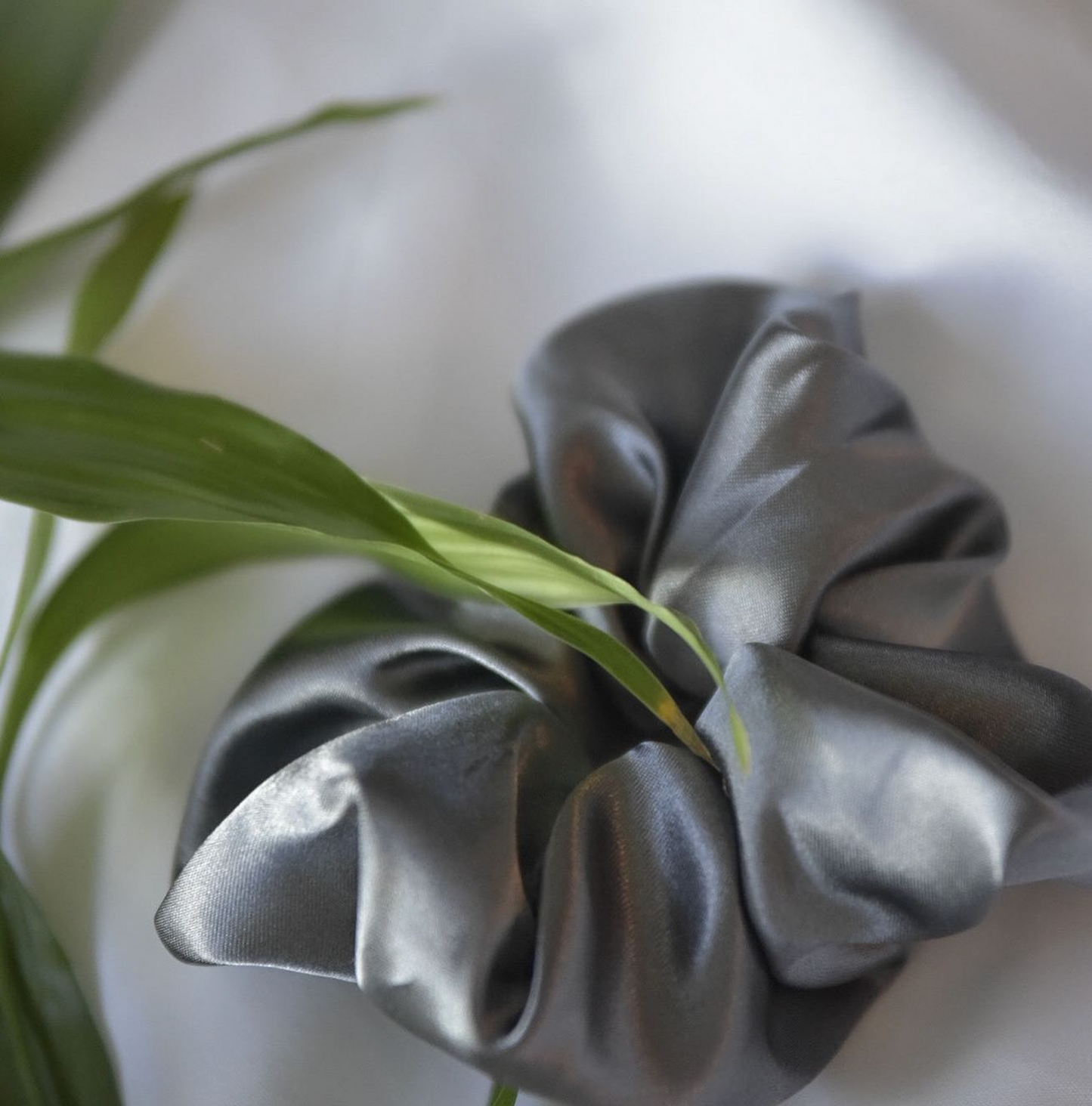 Silk-like Grey Scrunchie