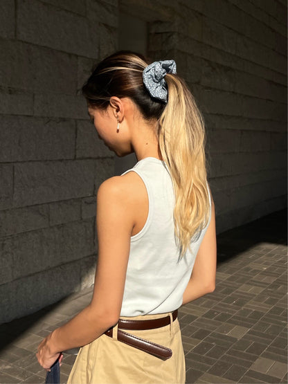 Sky Blue Print Scrunchie