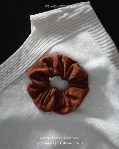 Orange Floral Scrunchie