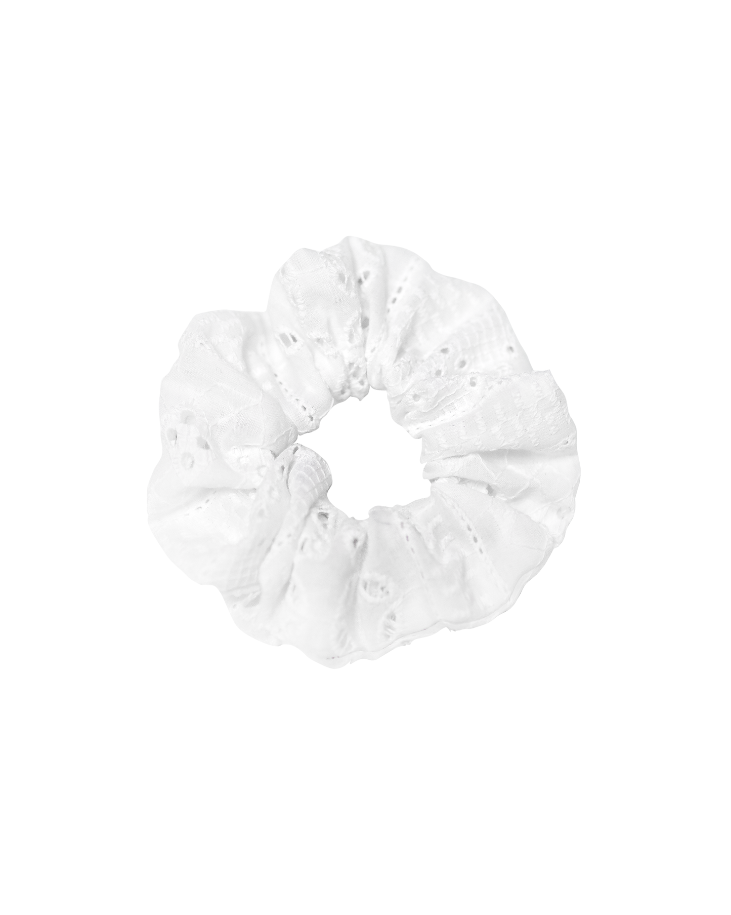 Hollow Floral White Scrunchie